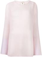 Semicouture Boat Neck Sweater - Pink & Purple