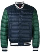 Moncler Classic Bomber Jacket, Men's, Size: 2, Blue, Polyamide/feather Down