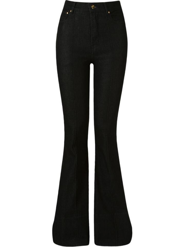 Amapô High Waist Flared Jeans, Women's, Size: 34, Black, Polyester/spandex/elastane/cotton