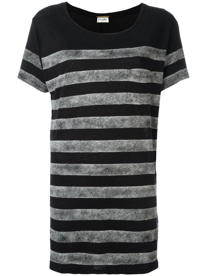 Saint Laurent Stripe T-shirt - Black