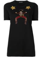 Dolce & Gabbana Embellished T-shirt, Women's, Size: 44, Black, Silk/cotton/polyamide/glass