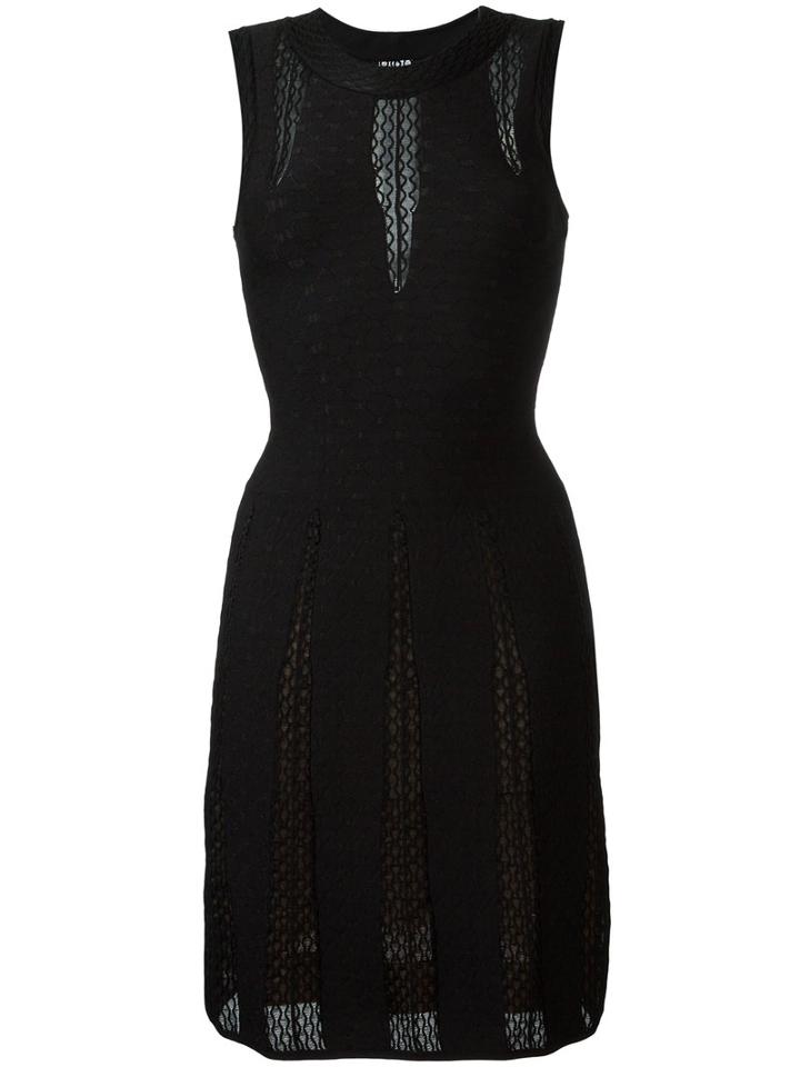 Alaïa Sheer Detail Dress, Women's, Size: 36, Black, Polyester/viscose/nylon/viscose