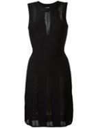 Alaïa Sheer Detail Dress, Women's, Size: 36, Black, Polyester/viscose/nylon/viscose