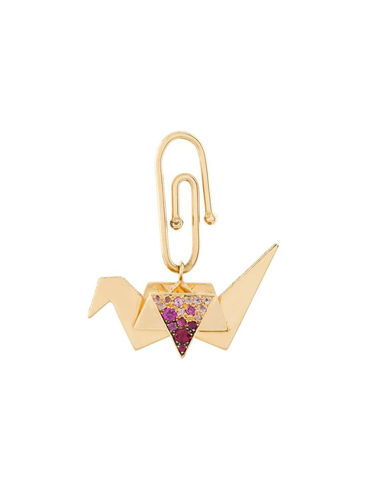 Aurelie Bidermann Origami Sapphire And Diamond Charm Pendant -