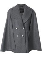Ermanno Scervino Double Breasted Cape Jacket - Grey
