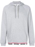 Moschino Logo Trim Hoodie - Grey