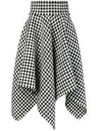 Dolce & Gabbana Houndstooth Handkerchief Hem Skirt - Black