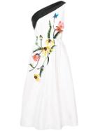 Carolina Herrera One-shoulder Flower Detail Dress - White