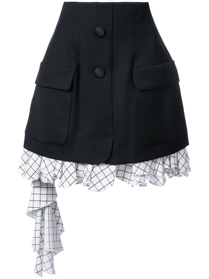 Monse Layered Tailored Skirt - Black