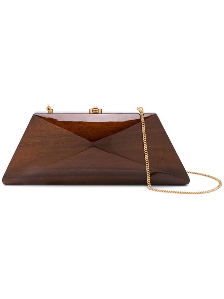 Rocio Square Shaped Clutch Bag - Brown