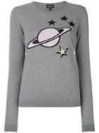 Emporio Armani Embroidered Planet Sweater - Grey
