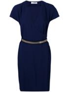 Lanvin Chain-trimmed Wrap Dress - Blue