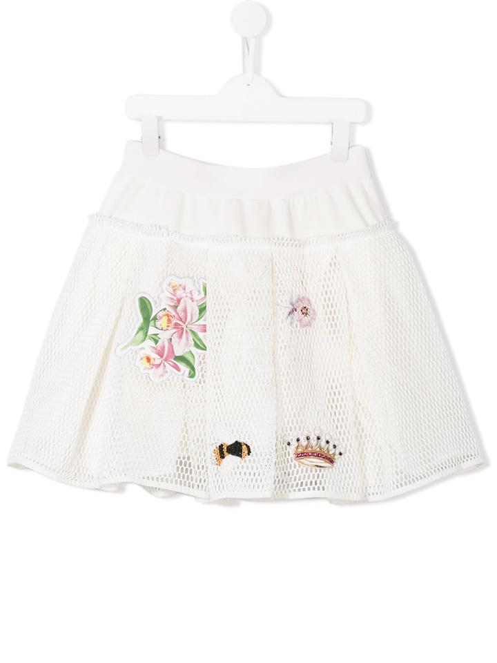 Monnalisa Chic Embroidered Skirt, Girl's, Size: 14 Yrs, White