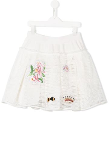 Monnalisa Chic Embroidered Skirt, Girl's, Size: 14 Yrs, White