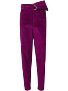 Iro High-waisted Textured Trousers - Purple