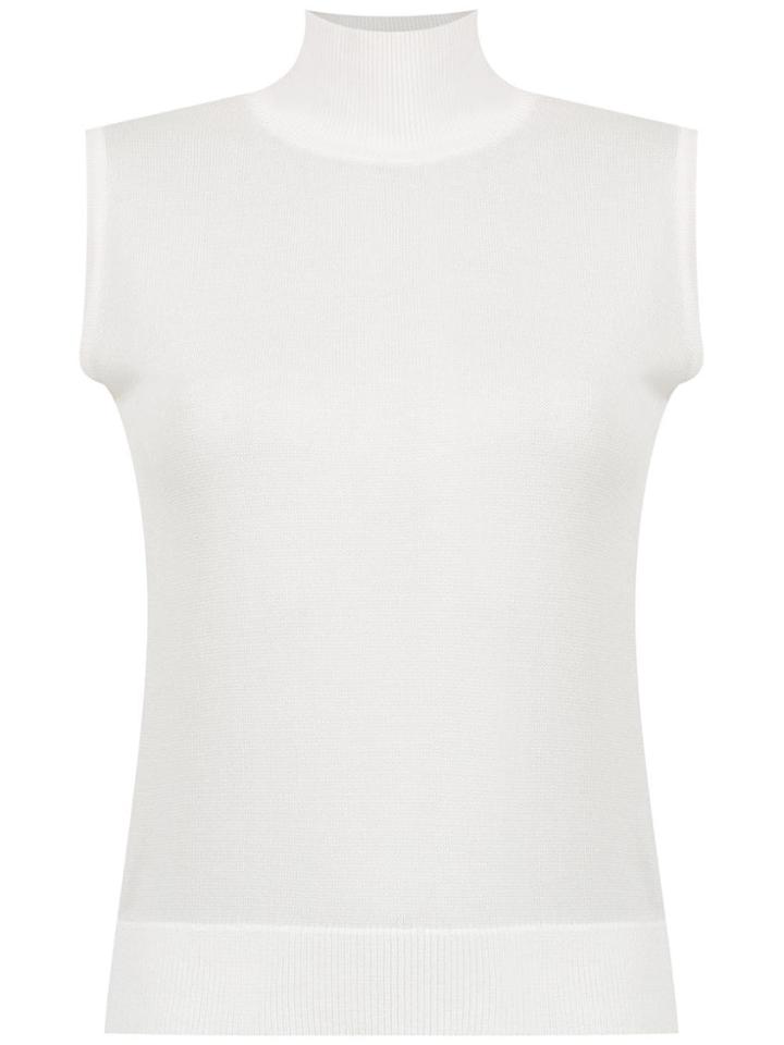 Gloria Coelho Knit High Neck Top - White