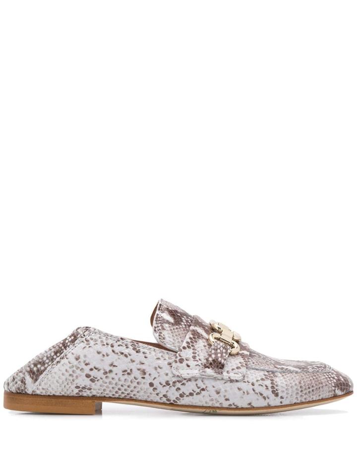 Twin-set Python Print Loafers - Neutrals