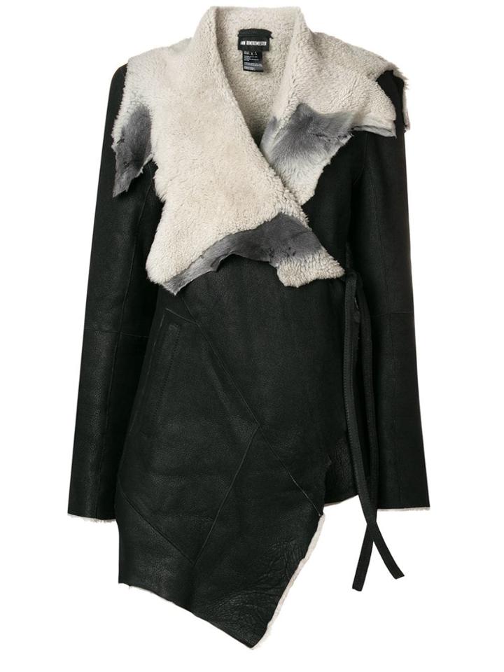 Ann Demeulemeester Wrap Around Leather Jacket - Black