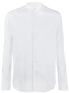 Paolo Pecora Mandarin Collar Shirt, Men's, Size: 41, White, Cotton