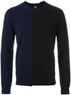 Ps By Paul Smith Two-tone Jumper, Men's, Size: Small, Blue, Wool/nylon