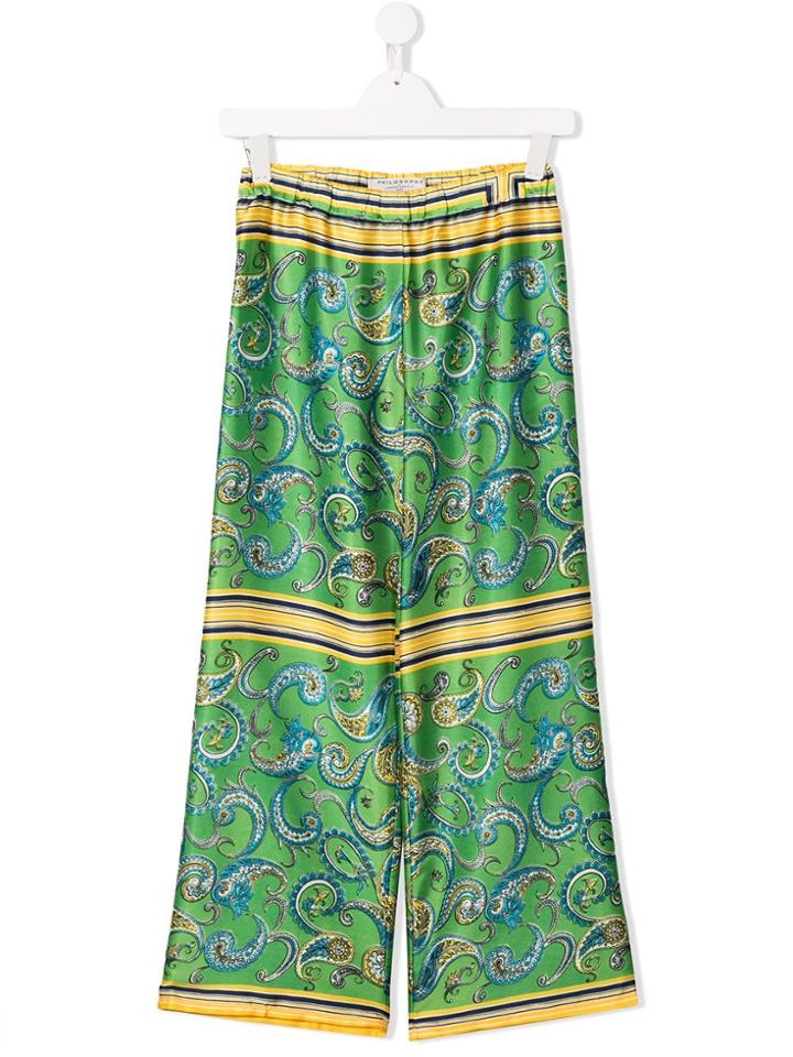 Philosophy Di Lorenzo Serafini Kids Teen Paisley Print Trousers -