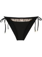 Versace Embellished Greca Bikini Bottoms - Black