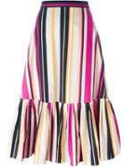 Salvatore Ferragamo Striped Skirt, Women's, Size: 40, Cotton