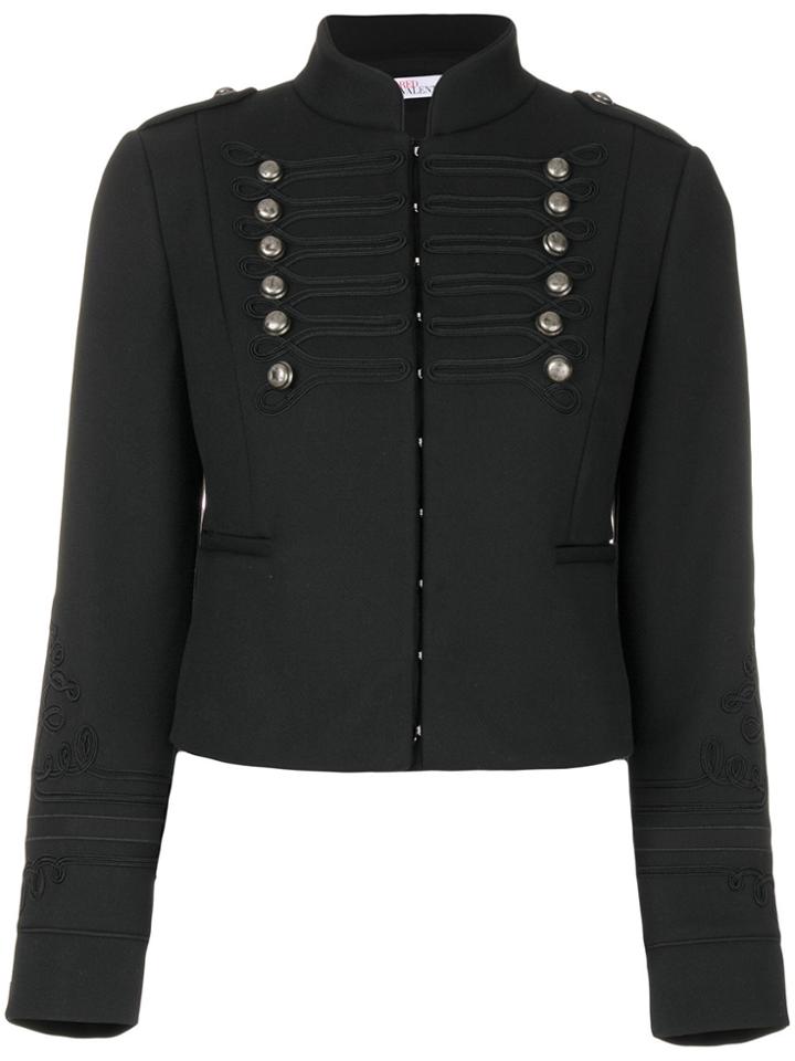 Red Valentino Cropped Braided Military Jacket - Black