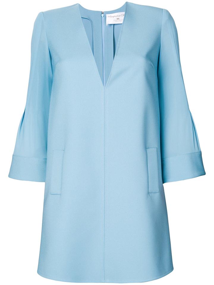 Elisabetta Franchi Bell Sleeves Dress - Blue