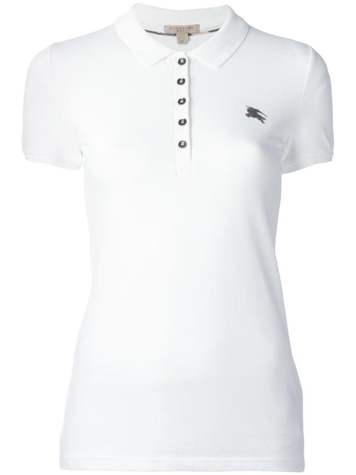Burberry Classic Polo Shirt, Women's, Size: Xl, White, Cotton/spandex/elastane