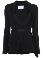 Kimora Lee Simmons Drape Front Wrap Jacket - Black