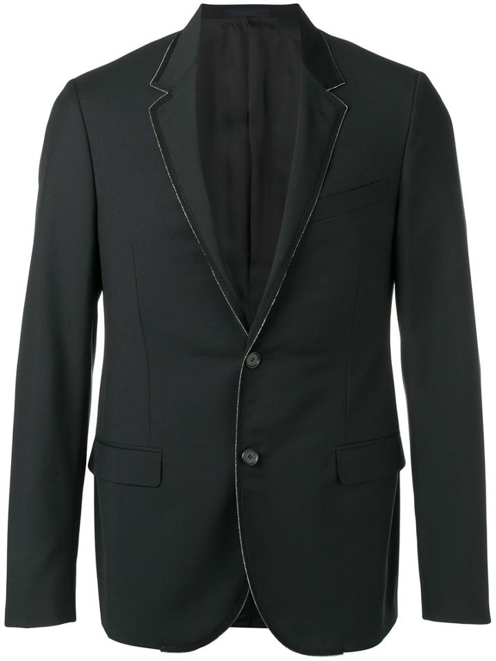 Lanvin - Grosgrain Trimmed Blazer - Men - Cupro/mohair/wool - 52, Blue, Cupro/mohair/wool