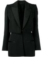 Alexander Mcqueen Layered Blazer, Women's, Size: 38, Black, Silk/cotton/polyamide/wool