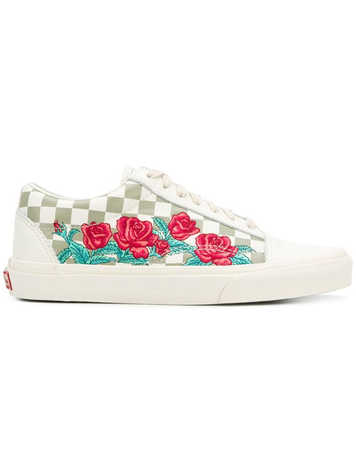 Vans Old Skool Dx Rose Embroidered Sneakers - White