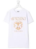Moschino Kids Teen Baroque Logo Print T-shirt - White