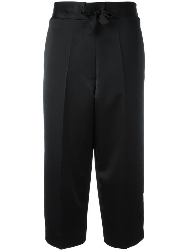 Victoria Beckham Pyjama Cropped Trousers, Women's, Size: 8, Black, Silk/viscose