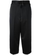 Victoria Beckham Pyjama Cropped Trousers, Women's, Size: 8, Black, Silk/viscose