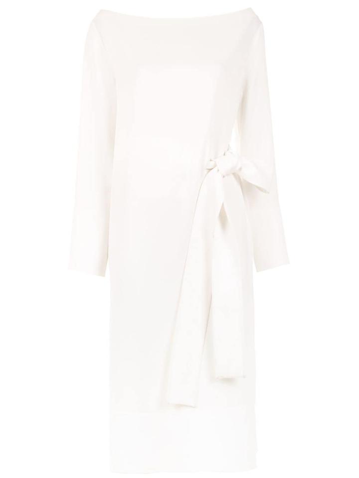 Gloria Coelho Midi Straight Fit Dress - White