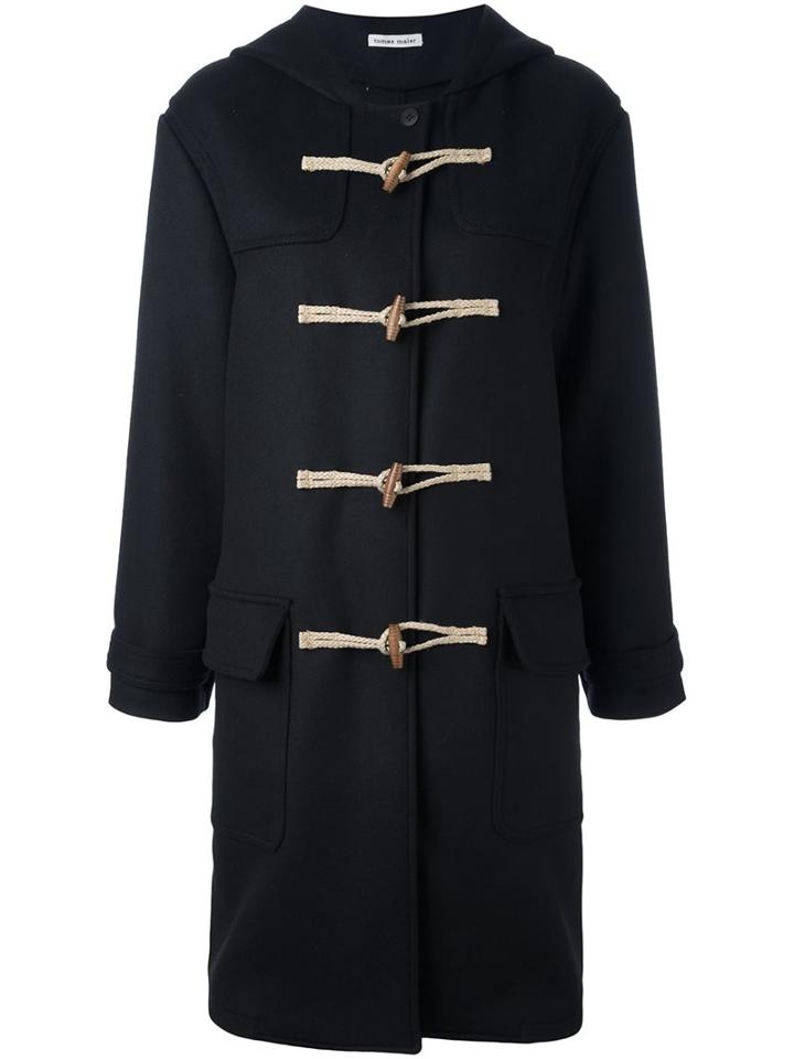 Tomas Maier Hooded Duffle Coat, Women's, Size: 2, Blue, Polyamide/acetate/cupro/wool