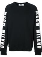 Msgm Logo Print Sweatshirt, Men's, Size: Xl, Black, Cotton