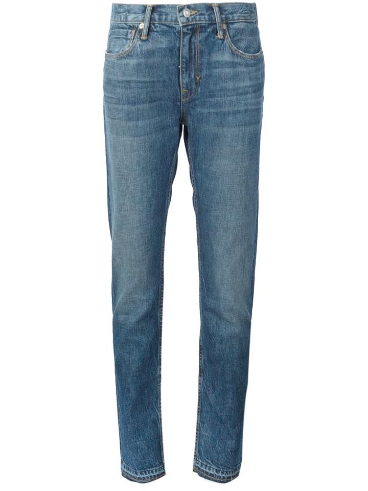 Vince Whiskered Straight Jeans, Women's, Size: 27, Blue, Cotton