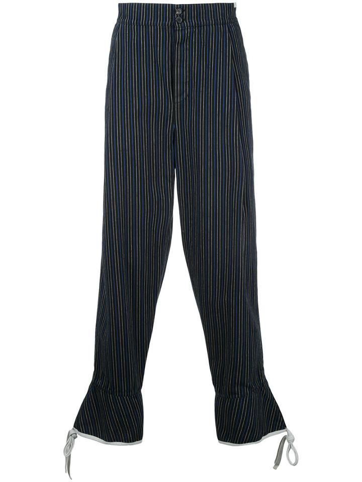 Loewe - Striped Trousers - Men - Cotton - M, Black, Cotton