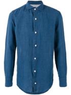 Eleventy - Linen Shirt - Men - Linen/flax - 43, Blue, Linen/flax