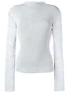 Dagmar Open Knit Sleeve Jumper, Women's, Size: Large, Grey, Polyamide/polyester/acetate/viscose