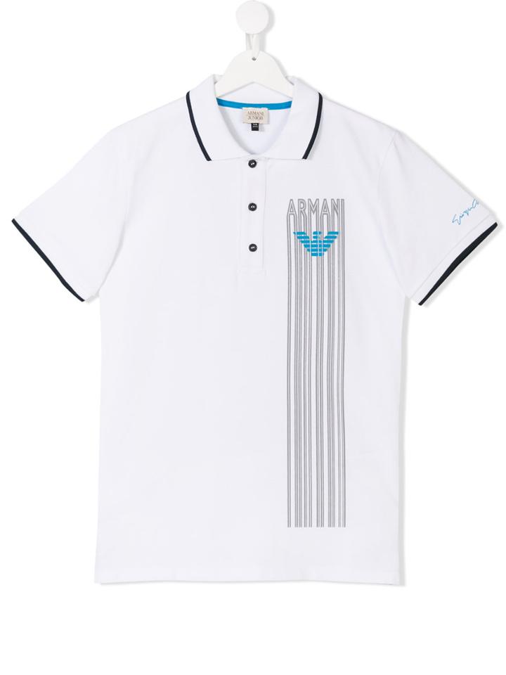 Armani Junior Teen Contrast-trim Polo Shirt - White