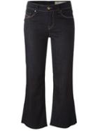 Diesel Flared Cropped Jeans, Women's, Size: 25, Blue, Cotton/polyester/spandex/elastane