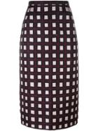 No21 Geometric Patterned Midi Skirt, Women's, Size: 46, Black, Polyester/cupro