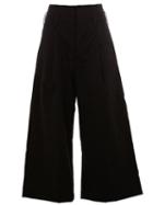 Uma Wang Wide-leg Trousers, Women's, Size: Small, Black, Ramie/spandex/elastane/virgin Wool