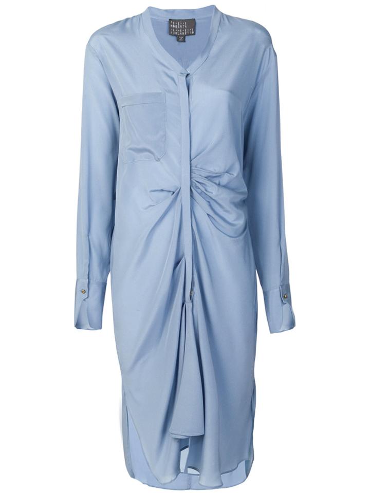 Roberta Furlanetto Draped Midi Dress - Blue