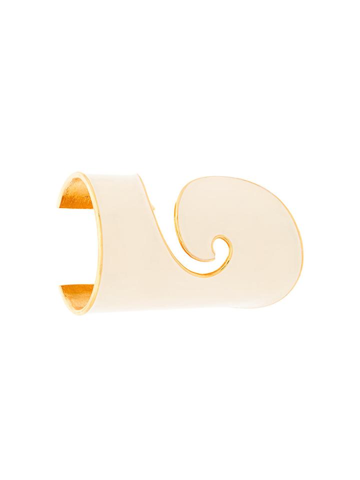 Valentino Vintage Défilé Curve Lacquered Cuff - Nude & Neutrals